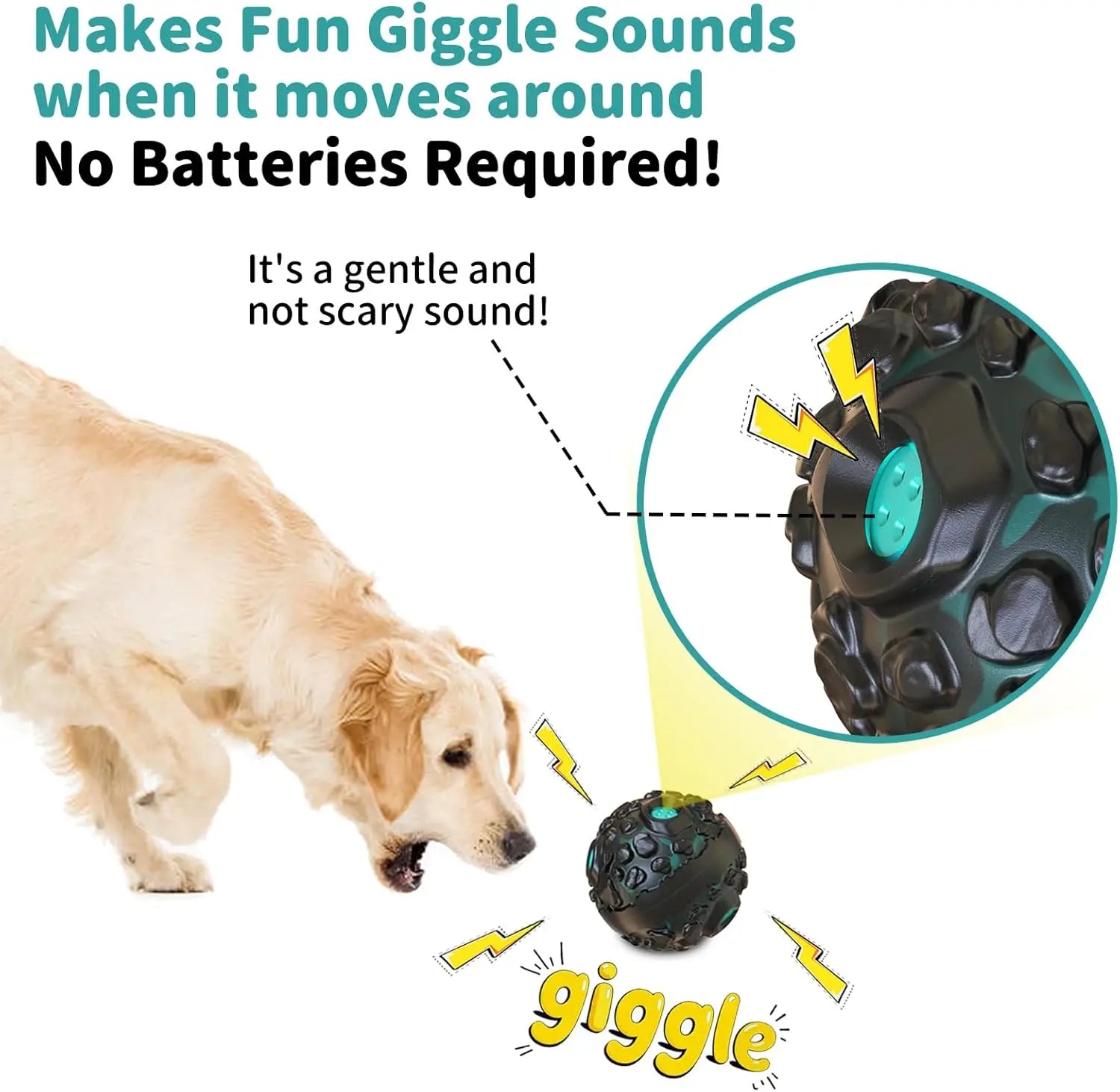 Dog Ball for Aggressive Chewers - Interactive Dog Toy Balls Fun Squeaky Sound Rubber Pet Chew Toys