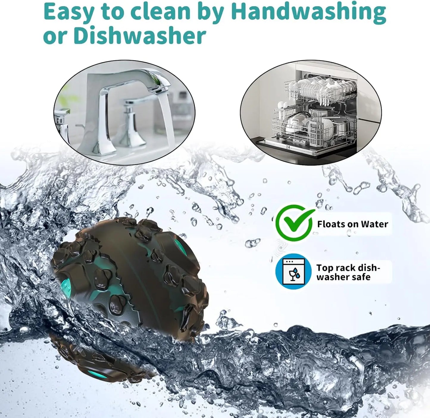 Dog Ball for Aggressive Chewers - Interactive Dog Toy Balls Fun Squeaky Sound Rubber Pet Chew Toys