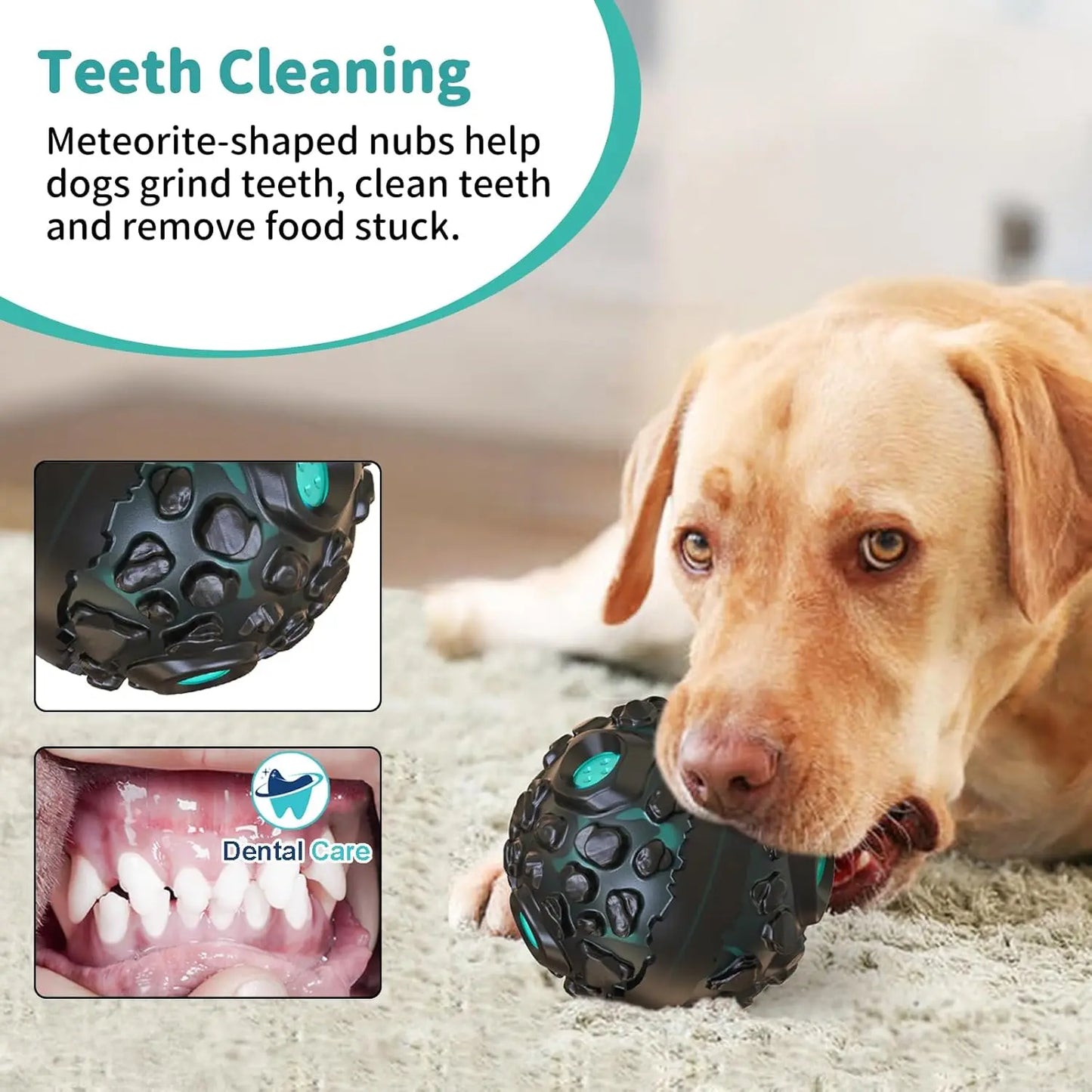 Dog Ball for Aggressive Chewers - Interactive Dog Toy Balls Fun Squeaky Sound Rubber Pet Chew Toys